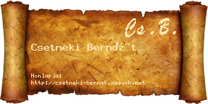 Csetneki Bernát névjegykártya